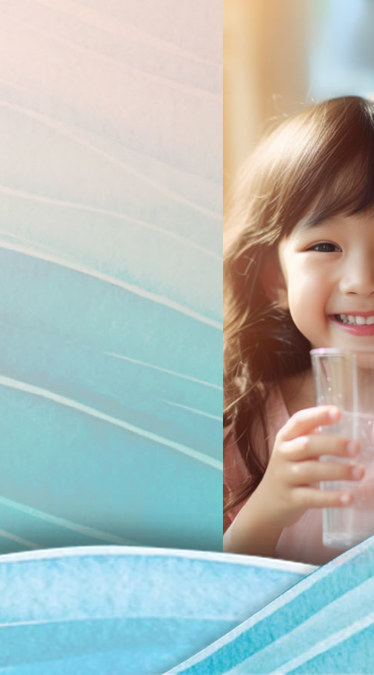 Image of little girl drinking a glass of tap water.